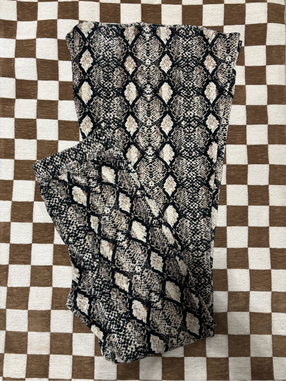 Entro western retro snakeskin print flare fall pants women’s large